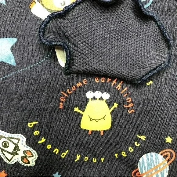 Gerber Onesie  Diaper Shirt Space Alien Blue Size Newborn - Picture 7 of 16